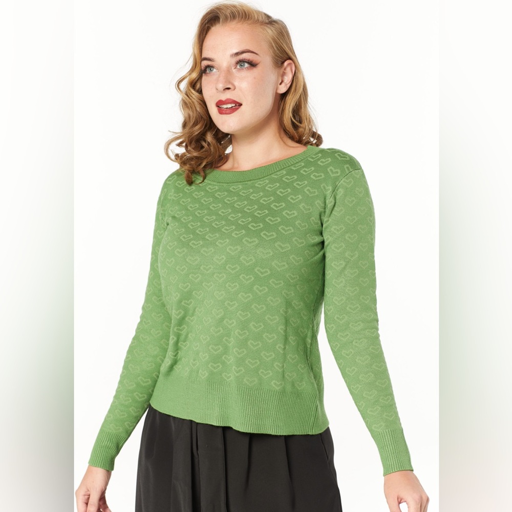 Timeless London Green Heart Sweater
